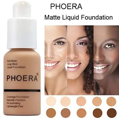 Aquapurity Phoera® Full Coverage Foundation Soft Matte Oil Control Concealer 30ml Flawless Cream Smooth Long Lasting (102 NUDE) 102 NUDE
