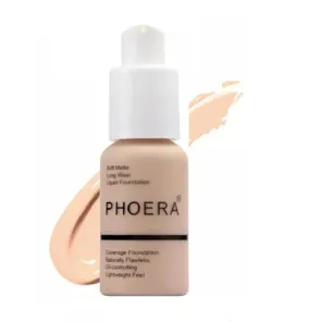 Aquapurity Phoera® Full Coverage Foundation Soft Matte Oil Control Concealer 30ml Flawless Cream Smooth Long Lasting (102 NUDE) 102 NUDE