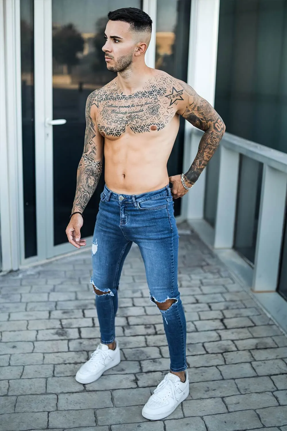 Destroyed Jeans - Dark Blue