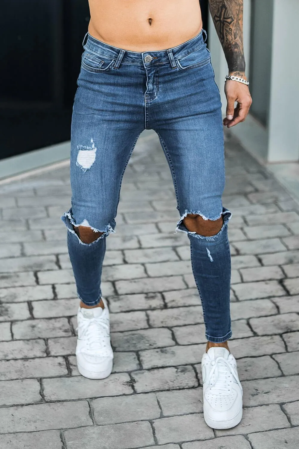 Destroyed Jeans - Dark Blue