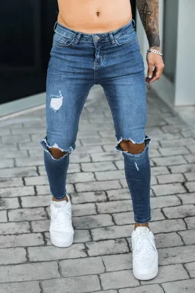 Destroyed Jeans - Dark Blue