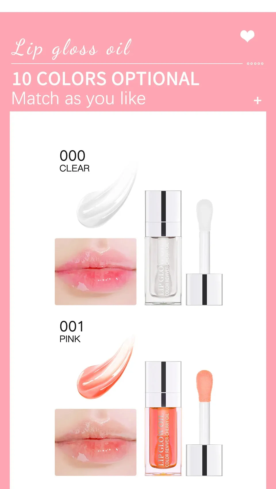 Hydrating Lip Glow Oil – Moisturizing Plumping Lip Gloss, Transparent & Tinted for Dry Lips & Lip Care | Perfect Gift for Mother's Day
