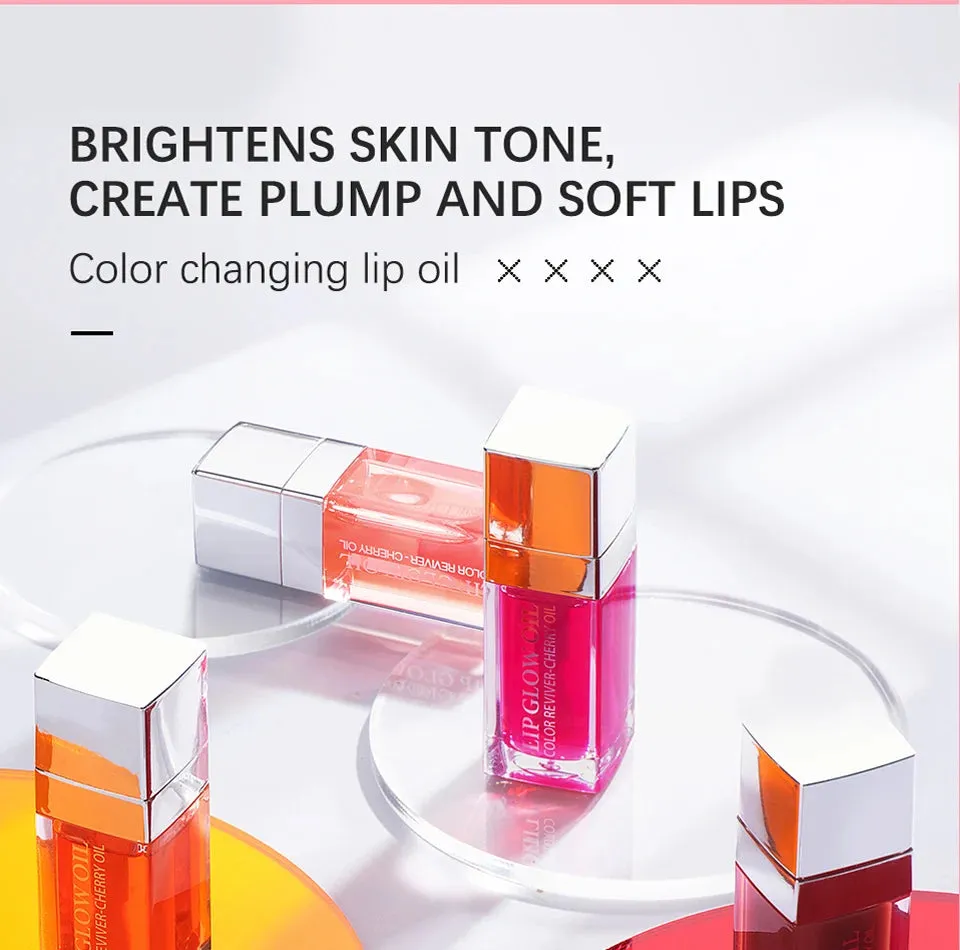Hydrating Lip Glow Oil – Moisturizing Plumping Lip Gloss, Transparent & Tinted for Dry Lips & Lip Care | Perfect Gift for Mother's Day