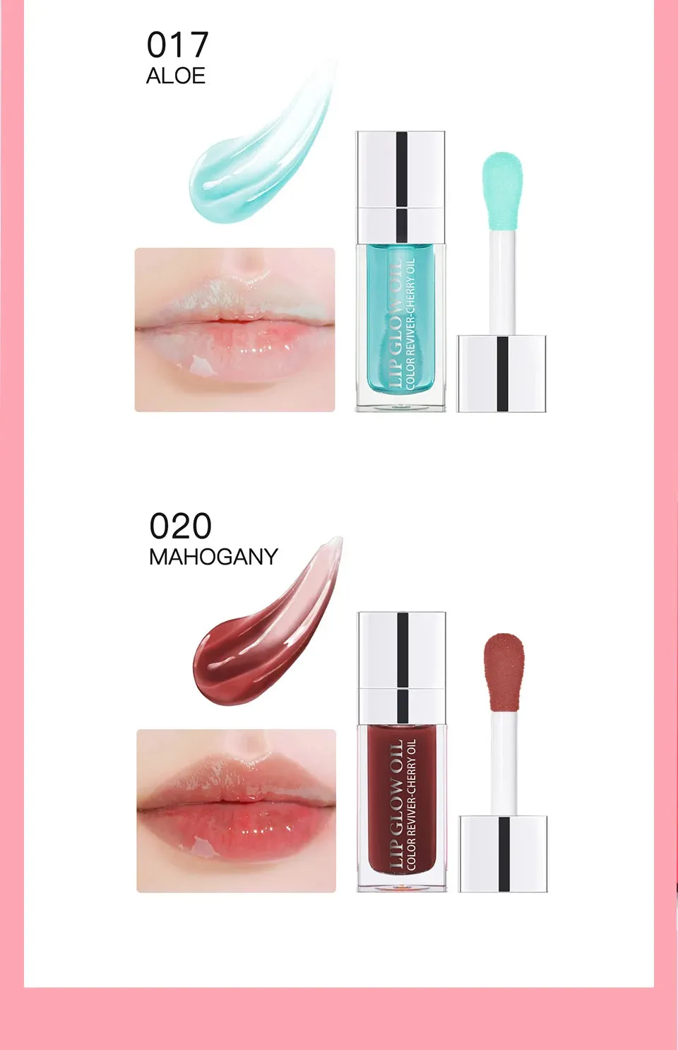 Hydrating Lip Glow Oil – Moisturizing Plumping Lip Gloss, Transparent & Tinted for Dry Lips & Lip Care | Perfect Gift for Mother's Day