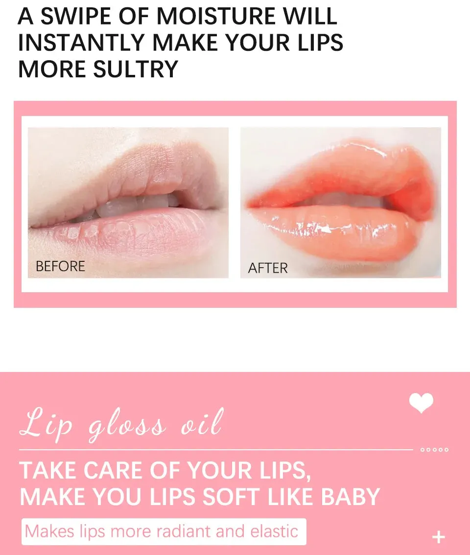 Hydrating Lip Glow Oil – Moisturizing Plumping Lip Gloss, Transparent & Tinted for Dry Lips & Lip Care | Perfect Gift for Mother's Day