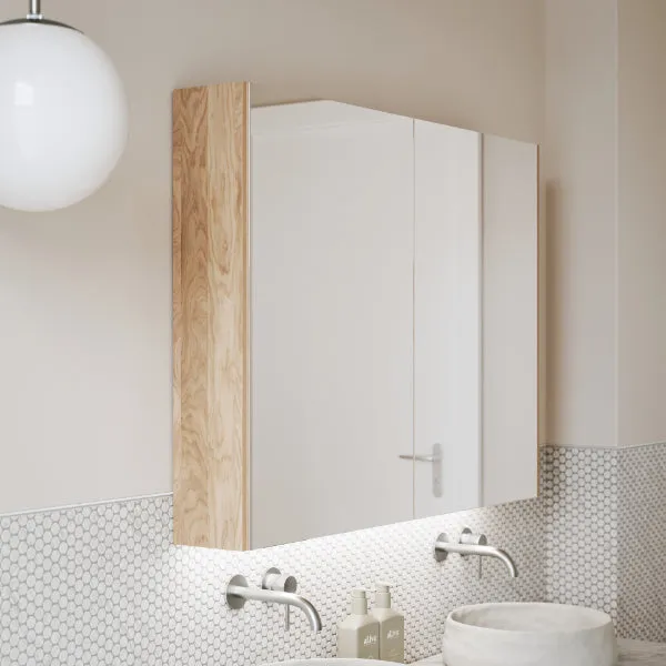 Ingrain Ash LED Shaving Cabinet