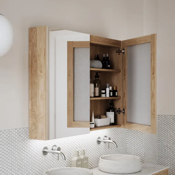 Ingrain Ash LED Shaving Cabinet