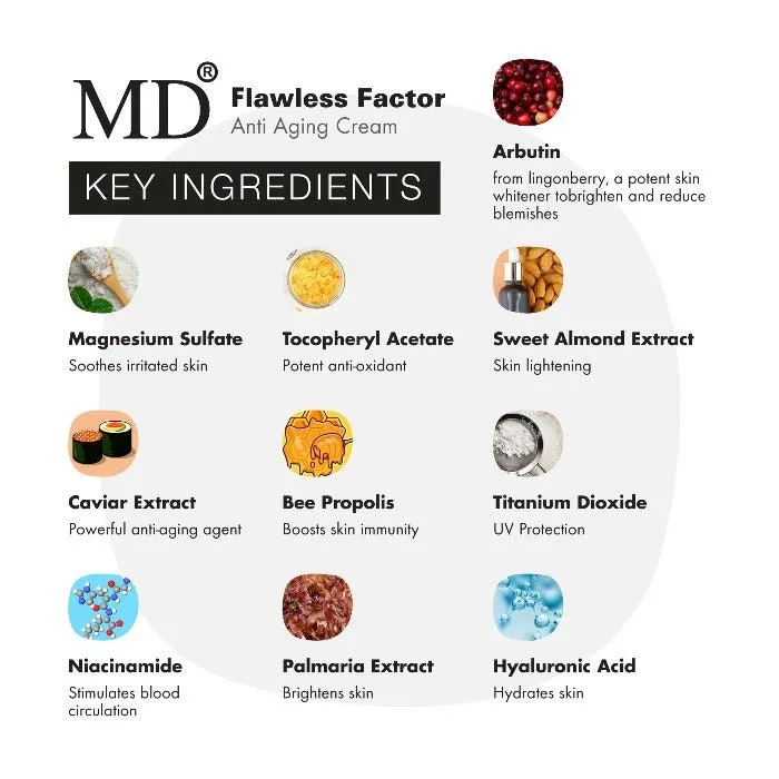 MD® Flawless Factor BB Cream- Anti-Aging & Skin Brightening| MD®- 1.76 Fl Oz