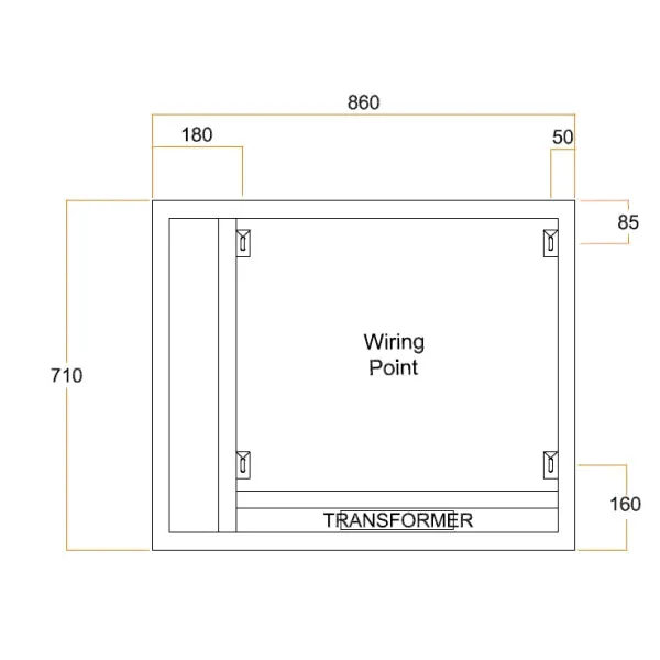Thermogroup Ablaze Premium SS Range Back-Lit Mirror - 900mm to 1200mm